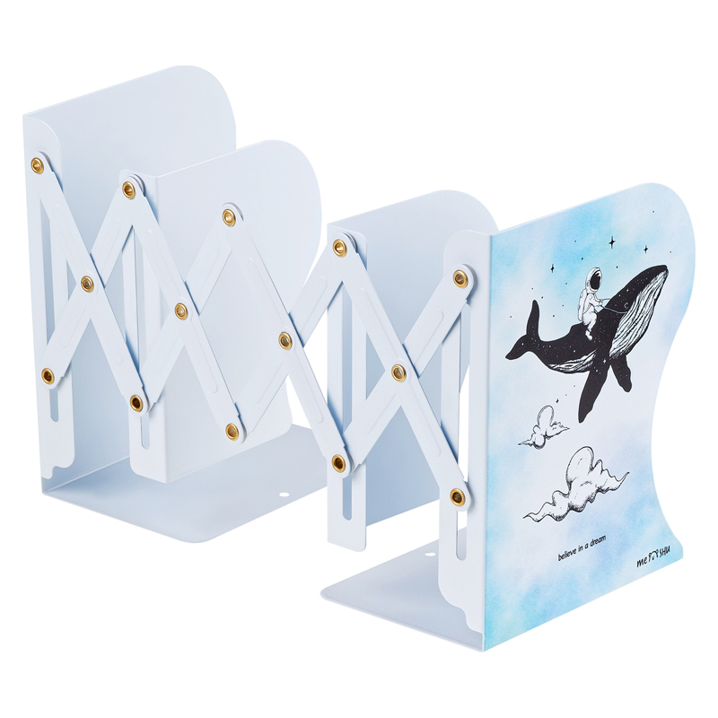 Подставка для книг MESHU "Space Whale", 3 отделения, раздвижная
