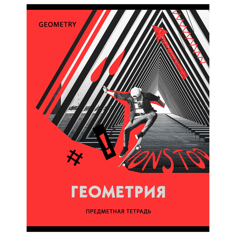 Тетрадь предметная 40л., BG "Neon" - Геометрия, неоновый пантон, эконом