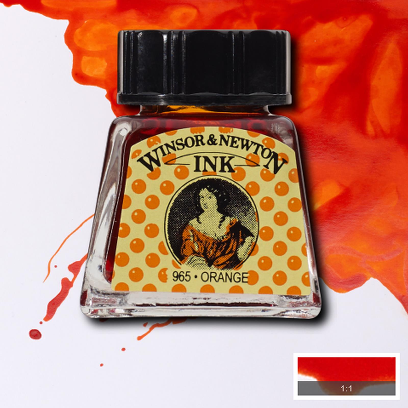 Тушь для рисования Winsor&Newton, Оранжевый, 14 мл