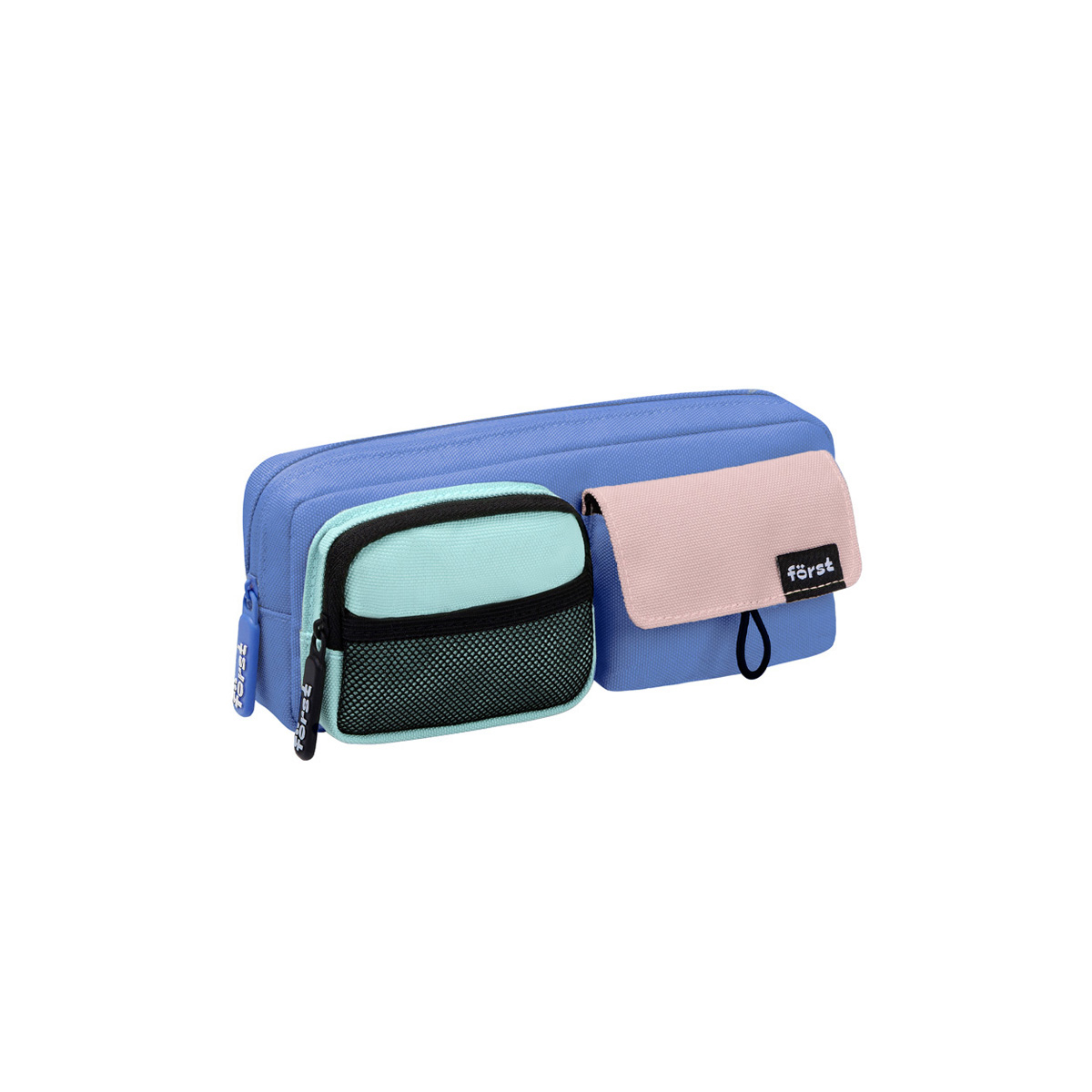 Пенал мягкий 1 отделение, 2 кармана Först "Royal blue", 210х80х40 мм, полиэстер