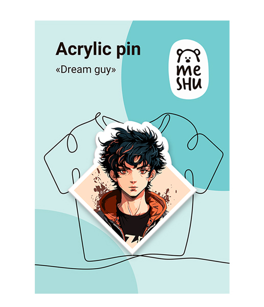 Значок акриловый MESHU "Dream guy 2", прямая УФ-печать