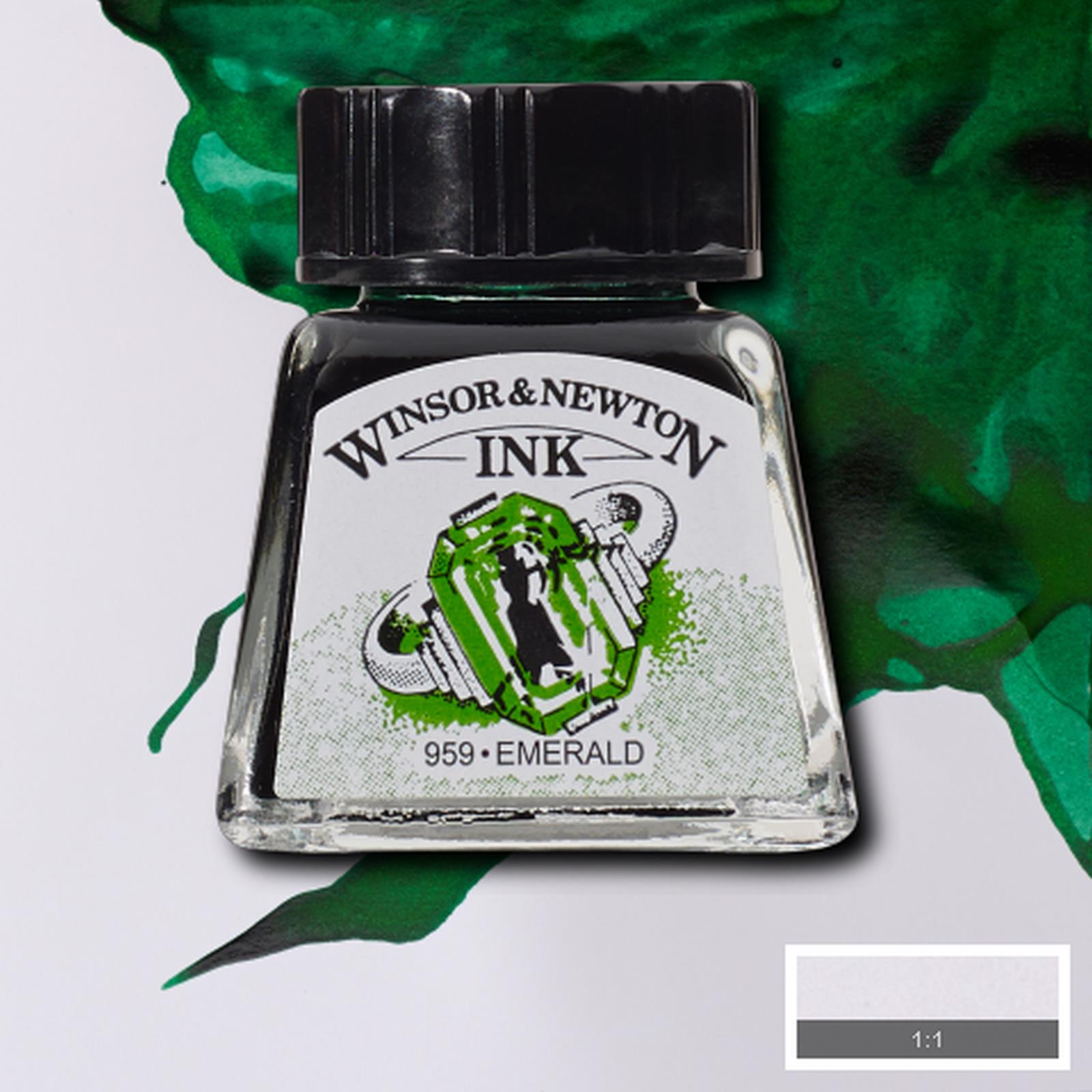 Тушь для рисования Winsor&Newton, Изумрудный, 14 мл