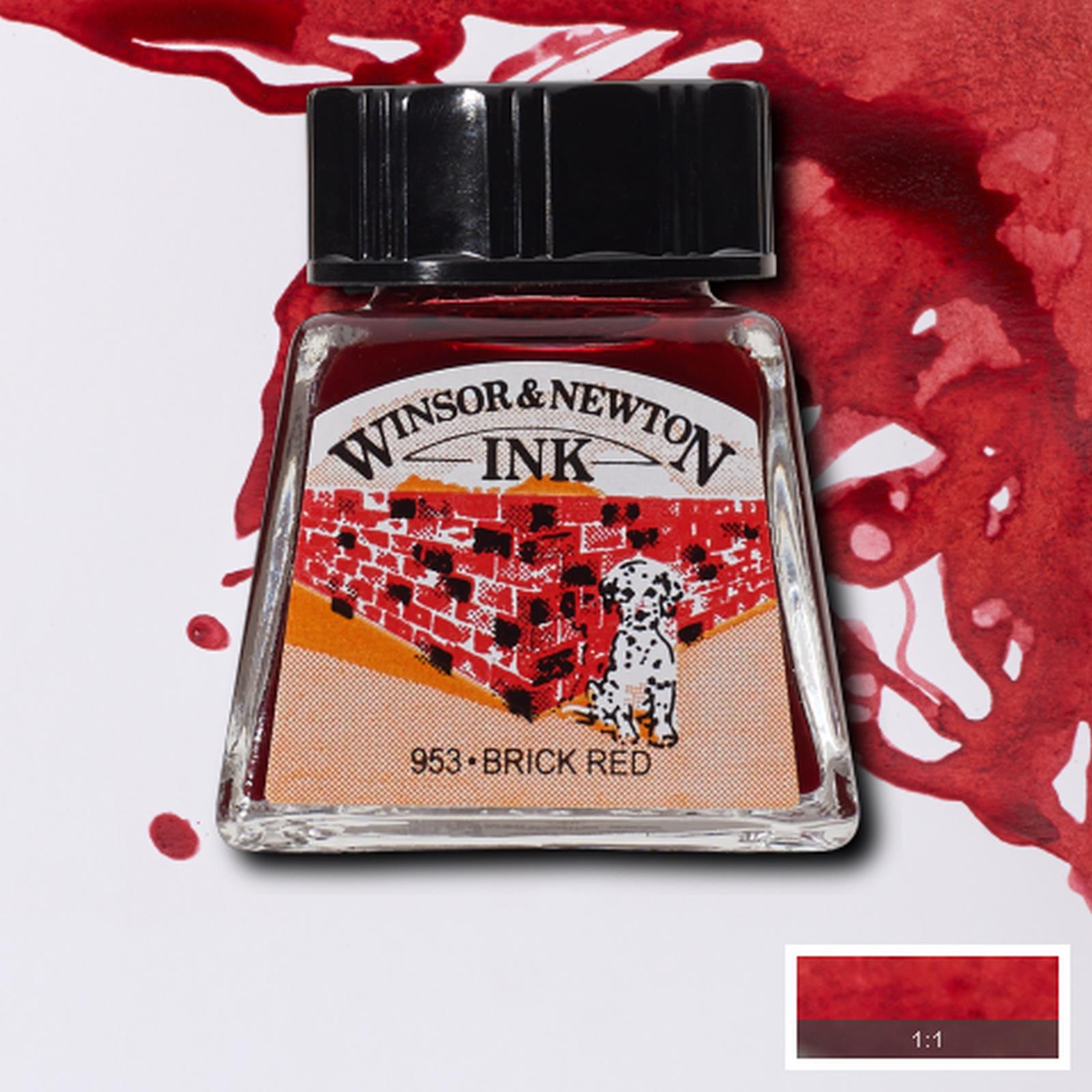 Тушь для рисования Winsor&Newton, Кирпично-красный, 14 мл