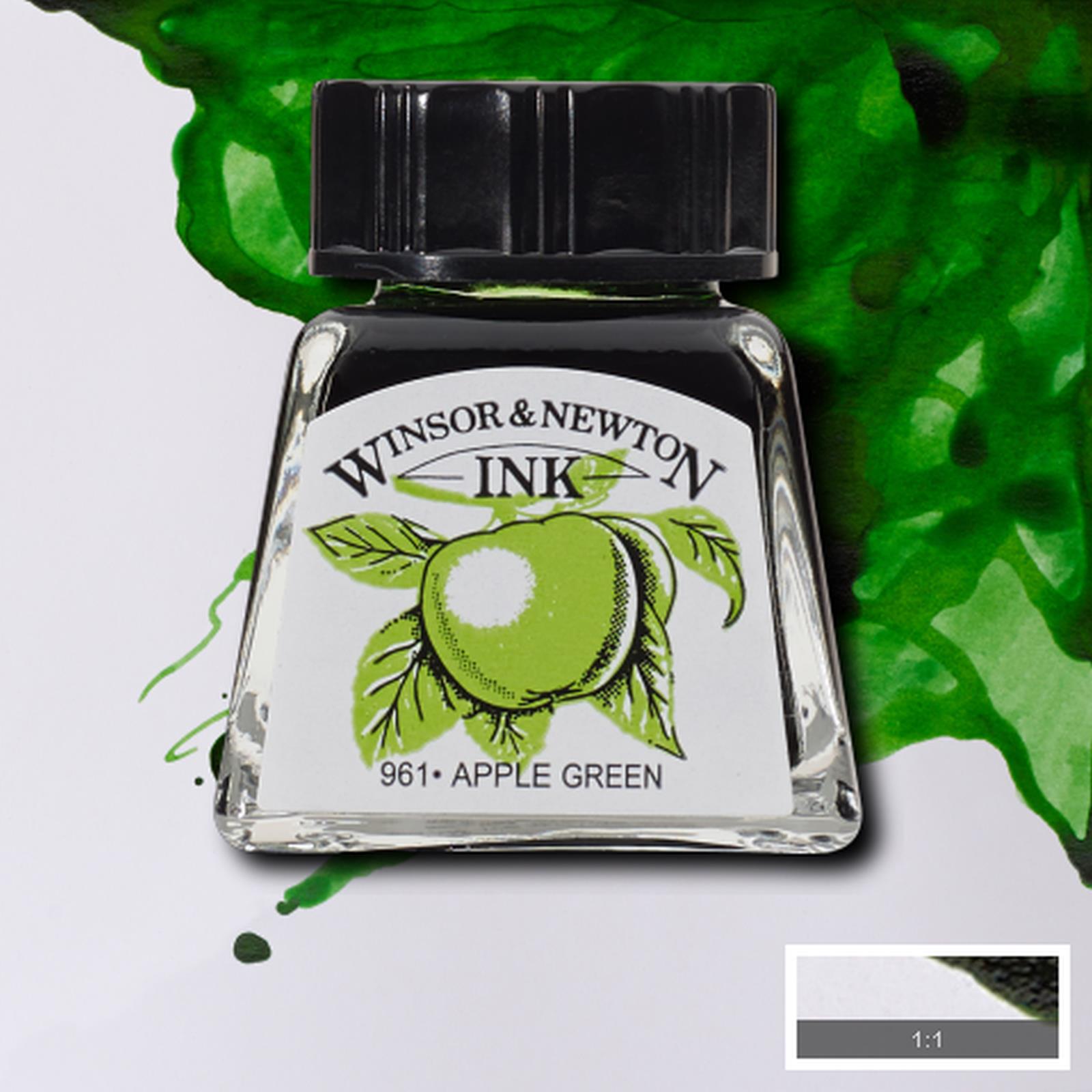 Тушь для рисования Winsor&Newton, Зеленое яблоко, 14 мл