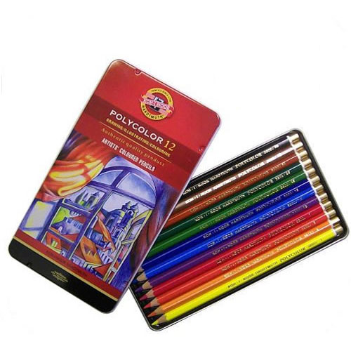 Набор художественных цветных карандашей KOH-I-NOOR "Polycolor" 12 цв., в металле