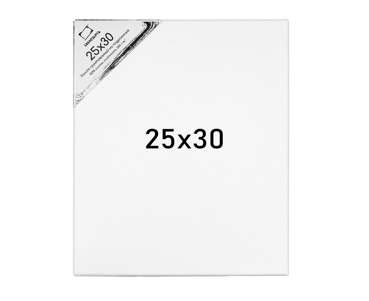 Холст 25*30 на подрамнике, хлопок Малевичъ мелкое зерно 280 г/м2