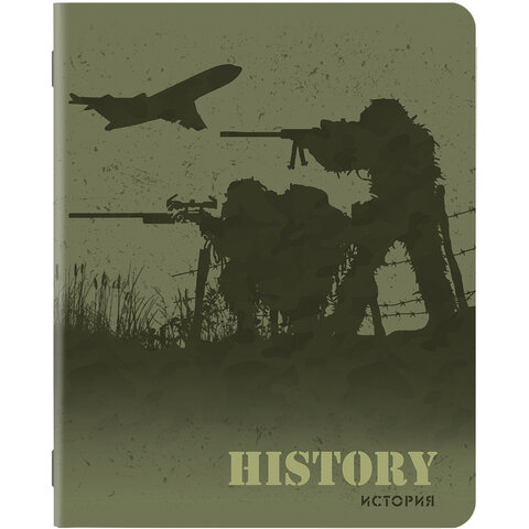 Тетрадь предметная 48л., MILITARY, SoftTouch, 70г/м, ИСТОРИЯ, клетка, подсказ, BRAUBERG