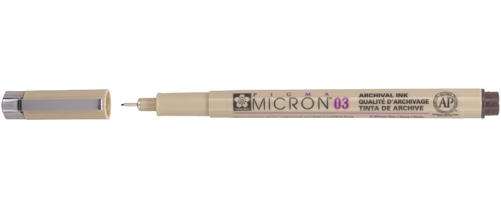 Ручка капиллярная Pigma Micron 03 (0,35 мм), черная