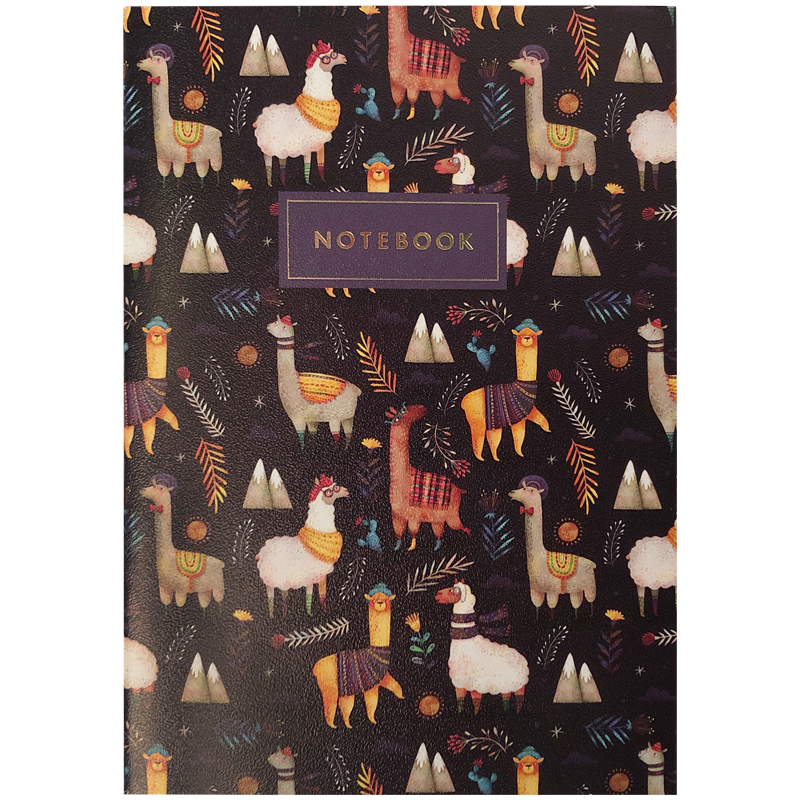 Записная книжка "Lamas", А5, 24 л., сшивка, золотое тиснение, тонированный блок в точку