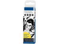 Набор капиллярных ручек Faber-Castell "Pitt Artist Pen Manga Black set" черные, 4 шт., 0,1/0,3/0,5мм