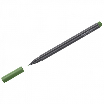 Ручка капиллярная Faber-Castell "Grip Finepen" 0,4 мм, оливковая, трехгранная