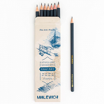 Набор ч/г карандашей Малевичъ GrafArt, 12 шт