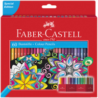 Набор цветных карандашей Faber-Castell, 60 цв., картон. подставка