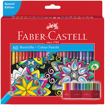 Набор цветных карандашей Faber-Castell, 60 цв., картон. подставка