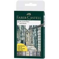 Набор капиллярных ручек Faber-Castell "Pitt Artist Pen Soft Brush" 8 цв., 8 шт.
