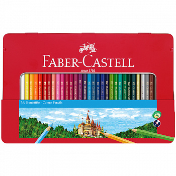 Набор цветных карандашей Faber-Castell "Замок", 36 цв., шестигр., в металле