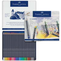 Набор цветных карандашей Faber-Castell "Goldfaber" 24 цв., круглые, в металле