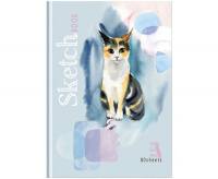 Скетчбук BG "Трехцветная кошка", 80 г/м2, А5, 80л., бумага бежевая