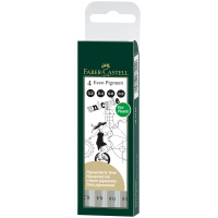 Набор капиллярных ручек Faber-Castell "Ecco Pigment" черные, 4 шт., 0,2/0,4/0,6/0,8 мм
