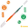 Текстовыделитель Crown "Multi Hi-Lighter Twin" двухсторонний оранжевый/зеленый, 3-2 мм