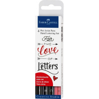 Набор капиллярных ручек Faber-Castell "Pitt Artist Pen Lettering", 4 шт., 0,3/0,7/1,5 мм/Brush