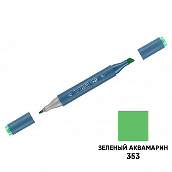 Маркер двусторонний для скетчинга Гамма "Студия", Зеленый аквамарин, корпус трехгранный