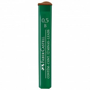 Грифели для механического карандаша Faber-Castell "Polymer", 0,5 мм, B, 12 шт
