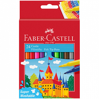 Набор фломастеров Faber-Castell "Замок", смываемые, 24 цв.