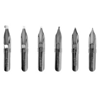 Перья каллиграфические ArtSpace, круглые, 6 шт., с держателем