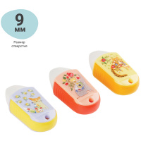 Точилка пластиковая с ластиком MESHU "Spring breath", 1 отверстие