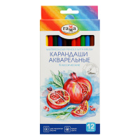 Набор акварельных карандашей Гамма "Классические", 12 цв., с кистью