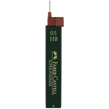 Грифели для механического карандаша Faber-Castell "Super-Polymer", 0,5 мм, HB, 12 шт