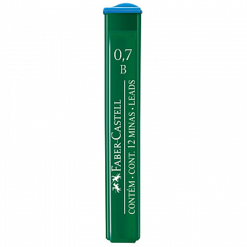 Грифели для механического карандаша Faber-Castell "Polymer", 0,7 мм, B, 12 шт