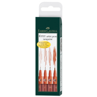 Набор капиллярных ручек Faber-Castell "Pitt Artist Pen", сангина, 4 шт., 0,3/0,5/0,7 мм/Brush